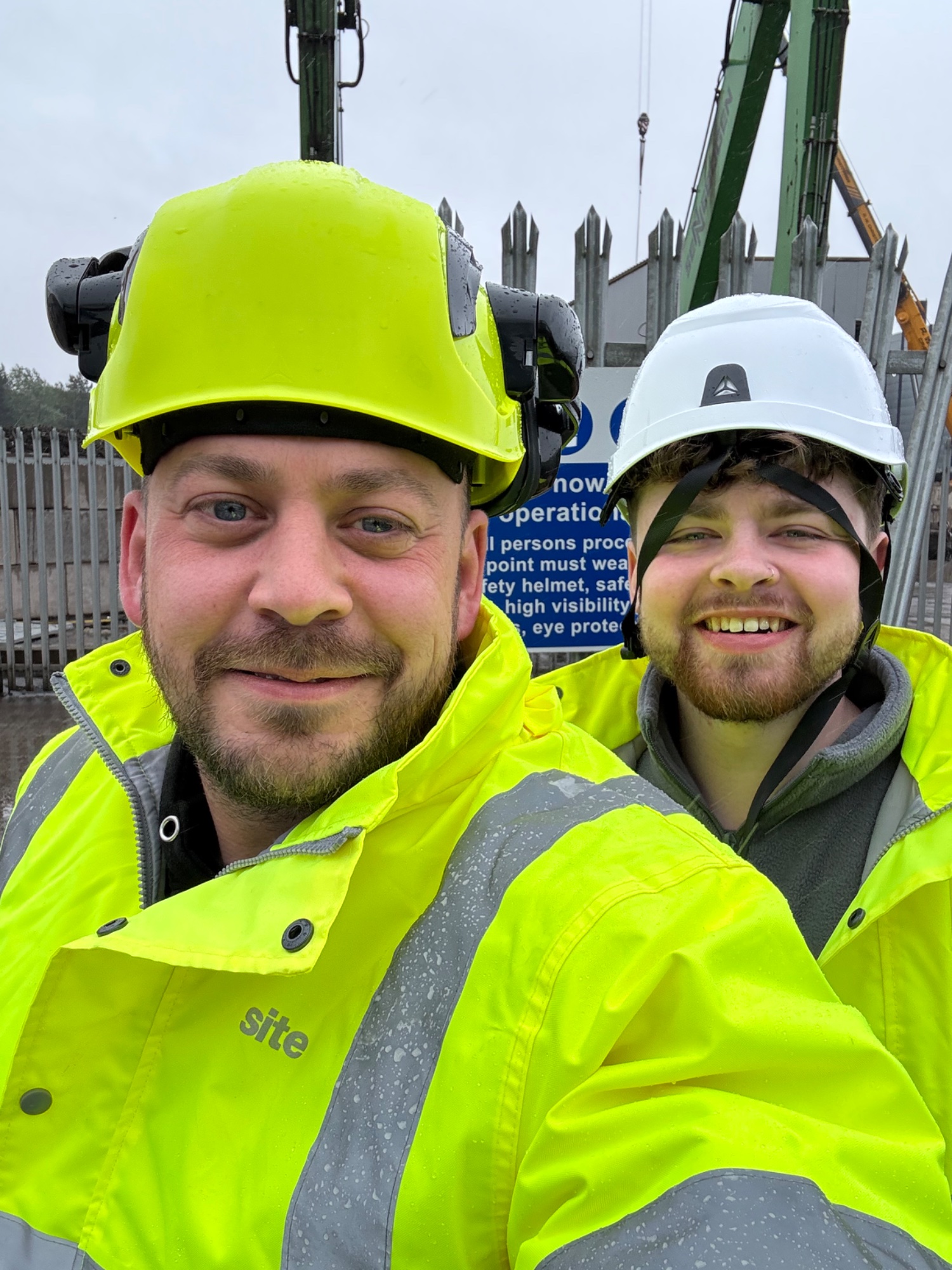 Engineers on construction site